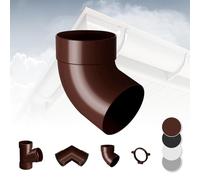 Regenrinnensystem - 90mm Plastique PVC, Séléction Composants - RainWay90 - Marron, Tubulure Coudée 67° Simplement