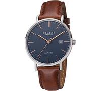 Regent cuir hommes montre F-1228 montre-bracelet analogique brun bracelet en cuir D2URF1228