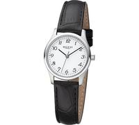 Regent F-1249 Montre dame analogique à quartz avec bracelet en cuir acier inoxydable Ø 27 mm