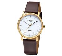 Regent Femme Montre Solaire Analogue Bracelet en Cuir Brun Foncé URF1555