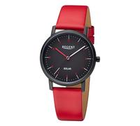 REGENT F-1554 Montre solaire pour femme en acier inoxydable 35 mm, Noir , Classique