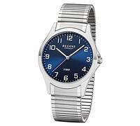 REGENT Miyota 2035 11310062 Montre analogique pour Homme avec Bracelet en Acier Inoxydable, argenté, Bracelet