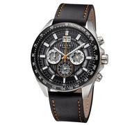 Regent Montre Analogique Pour Hommes Bracelet En Cuir Noir Orange URBA828