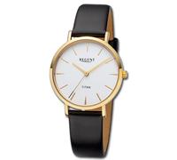 Regent Montre Bracelet pour Femmes Analogue Bracelet en Cuir Noir UR2094104