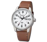 Regent Montre Bracelet pour Hommes Analogue en Cuir Braun Marron Clair URF1254