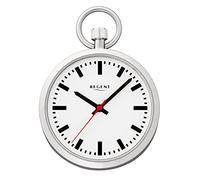 REGENT Montre de poche pour homme en acier inoxydable de 43 mm de diamètre - Mouvement à quartz Miyota - Verre minéral plat - Différentes variantes, P-746 - Blanc / gare, vintage