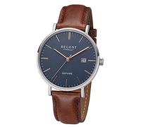 Regent Montre Pour Homme F-1228 Cuir Quartz Montre Bracelet Cuir Marron URF1228