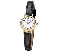 Regent URF980 Montre-bracelet élégante à quartz analogique pour femme Bracelet en cuir noir