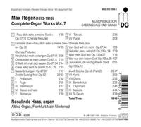 Reger: Complete Organ Works Vol 7 Rosalinde Haas
