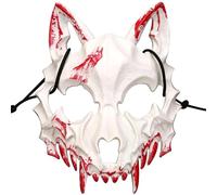 Regerly Animal Squelette Masque Halloween, 1 pièce Masque squelette pour Halloween masque de loup Résine Chien Crâne Os Dents Scary Horror Devil Loup Garou Masque demi masque d'os pour carnaval