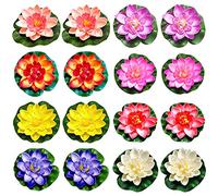 Regerly Artificielle Nenuphar Flottant Fleurs, 16PCS Fleurs de Lotus Artificielles Deco Réaliste Mousse Flottante Plantes pour Jardin étang Piscine Aquarium Terrasse Mariage 10cm