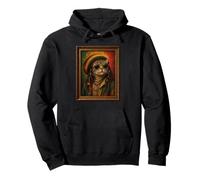 Reggae Cat Portrait Nuances Island Style Vintage Art Sweat à Capuche
