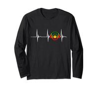 Reggae Heartbeat EKG Pulse Rastafari Roots Reggae Music Manche Longue