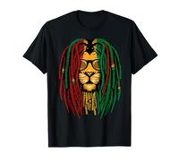 Reggae lion dreadlocks chat sauvage Rasta Afrique look rasta T-Shirt