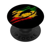 Reggae Lion of Judah Griffe Rastafari Roots Lion PopSockets PopGrip Adhésif
