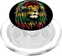 Reggae Lion Roar: Rasta with Headphones Vibe PopSockets PopGrip pour MagSafe