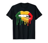 Reggae Music Jamaïque Embrassant Lèvres Drapeau Rastafari Rasta Fille T-Shirt