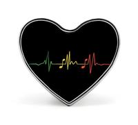 Reggae Music Note Heartbeat ECG Brooch Pins Heart Badge Collar Lapel Pins Dress Coat Accessories for Women Men