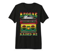 Reggae Music Raised Me Design Rasta Ragga Ska Reggaeton T-Shirt Haut de Gamme