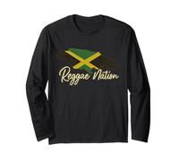 Reggae Nation Jamaica Island Design Drapeau Jamaïque Rasta Manche Longue