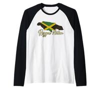Reggae Nation Jamaica Island Design Drapeau Jamaïque Rasta Manche Raglan
