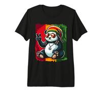 Reggae Panda Jamaïque Pandabear Dreadlocks T-Shirt Haut de Gamme