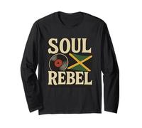 Reggae Roots Drapeau de la Jamaïque et Disque Vinyle rétro Manche Longue
