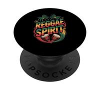 Reggae Spirit Caribbean Rasta Roots Batteries Vibes PopSockets PopGrip Adhésif