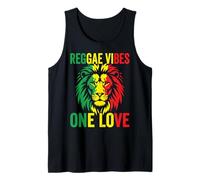 Reggae Vibes One Love Lion Rasta Colors Positive Art Design Débardeur
