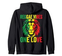 Reggae Vibes One Love Lion Rasta Colors Positive Art Design Sweat à Capuche