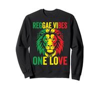 Reggae Vibes One Love Lion Rasta Colors Positive Art Design Sweatshirt