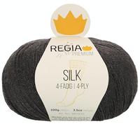 Regia 9801632-00098 Fil à Tricoter à la, 55% Laine, 25% Polyamide, 20% Soie, Anthrazit Mel, 11 x 10 x 8 cm, Set de 400 Pièces