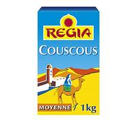 REGIA - Délicieuse Semoule de Couscous Moyenne 1kg: idéale pour des plats savoureux et rapides. Se cuisine facilement! Croquer l'excellence au quotidien. - Le Lot De 4