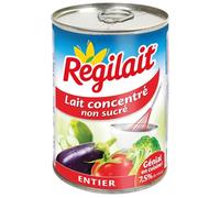 REGILAIT - Lait Concentré Non Sucré Entier, Texture Onctueuse et Naturelle (Boîte 410g) - lot de 4 - Vendu par Lot