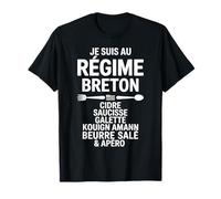 Régime Breton Humour Bretagne Cidre Saucisse Galette Beurre T-Shirt