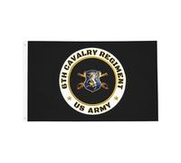 Régiment De Cavalerie Américain Du 6E Régiment À Double Face Drapeau Avec Œillets Drapeau De Jardin Couleurs Vives Bannière Pour Cour Vacances Maison 90X150Cm