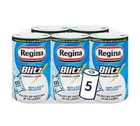 Regina Blitz Casa Paper Lot de 5 rouleaux de 500 feuilles maxi 3 plis, papier recyclable, propre et sec en un clin d'œil, 100% papier certifié FSC