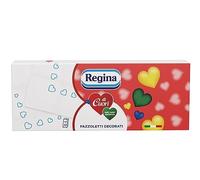 Regina de cœurs - 16 paquets de 10 paquets de 9 mouchoirs en papier décorés, 4 voiles, souples et résistants, emballage avec ouverture facilitée, papier 100% certifié FSC