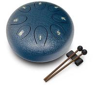Tambour à langue en acier : instrument de percussion musical 8 tons de 15,2 cm, tambour de pluie pour l'extérieur - Cadeau idéal pour la famille et les amis (bleu marine)