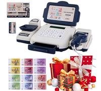 Registratore di Cassa Giocattolo - Registratore avec scanner, calcolatrice réelle & per Gioco di Ruolo | per Bambini 3+ Anni, Apprendiment mathématique, Gioco Shopping Cadeau Compleann