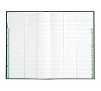 Le Dauphin - Réf. 427420D - 1 Registre répertoire avec des touches plastifiées - Dimensions 34 X 22,5 cm - Répertoire travers (avec des lignes) - 400 pages - couverture rigide en toile noire
