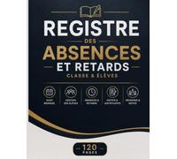 Registre d'Appel Enseignant: Carnet Professionnel pour le Suivi des Élèves, des Absences, Retards, Réunions et Informations de oles Primaires, Collèges et Lycées