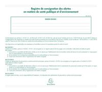 EXACOMPTA Piqûre 24x32cm - Registre de consignation des alertes en matière de santé publique et d’environnement - 20 pages