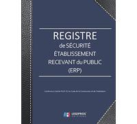 Registre de Sécurité ERP: v1-5 Format large | Établissement recevant du Public | Conforme à l'article R123-51 du Code de la Construction et de l'Habitation | bleu foncé imitation cuir noir