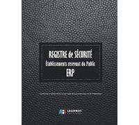 Registre de Sécurité ERP: v3-1 Format large | Établissement recevant du Public | Conforme à l'article R123-51 du Code de la Construction et de l'Habitation | fond noir imitation cuir noir