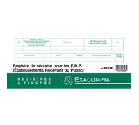 Exacompta - Réf. 6623E - 1 Registre de sécurité pour les Etablissement Recevant du public (ERP) - Conforme au registre Sécurité Incendie - Format horizontal 24 x 32 cm - 32 pages numérotées