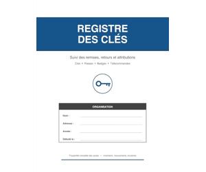 Registre des Clés: Carnet de suivi des remises, retours et attributions de clés et badges - Inventaire, mouvements signés, détenteurs, pertes et reproductions | Grand format 21,6 x 27,9 cm