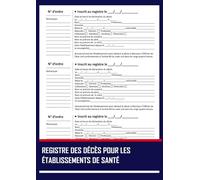 Registre Des Décès Pour Les Établissements De Santé: 111 Pages