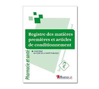 Registre des matières premières et articles de conditionnement - P025