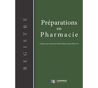 Registre des Préparations en Pharmacie: v2-4 Conforme au Code de la Santé Publique article R5125-45 | 101 pages | format large 21,59cm x 27,94cm broché | fond vert bandeau vertical noir gauche